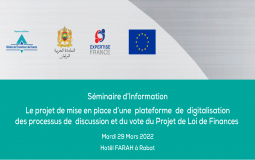 Séminaire d’information du projet de mise en place d’une plateforme de digitalisation des processus de discussion et du vote du Projet de Loi de Finances